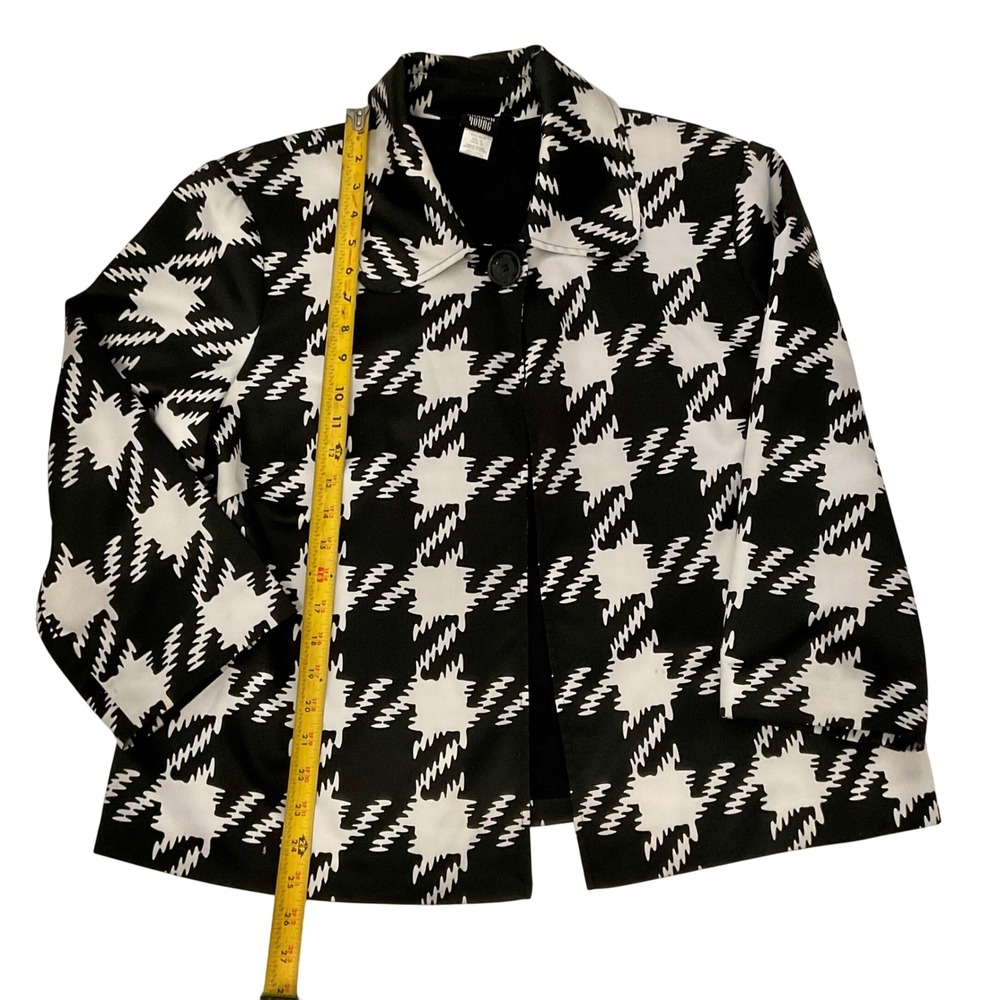 Vintage 90's Sharon Young houndstooth jacket 2220J equestrian fox hunt womens xl - Picture 6 of 9